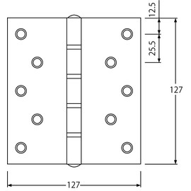 Best 110 Noiseless Hinge 3.0x127x127mm Hairline 0150-025