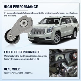 90K-39371 Complete Serpentine Belt Drive Component Kit Compatible with Sierra/Silverado 1500 2014-2018, Yukon/Yukon XL 2015-2020, Tahoe/Suburban 2016-2019, Escalade/Escalade ESV 2016-2020