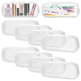 Ximalun 8Pcs Toiletry Bag Clear Makeup Cosmetic Bag Organizer,TSA Approved Clear Travel Toiletry Bag with Zippers Quart Size Travel Makeup Cosmetic Bag for Women Men,Vacation,Bathroom,Home,Travel