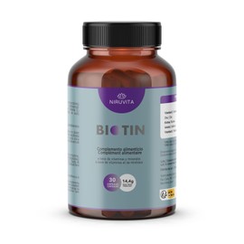 NIRUVITA Biotin, Biotin, Zinc, Selenium, Vitamin D and Vitamin E, Hair Vitamins, Supports Hair Growth, Strengthens Skin and Nails, No Additives, Vegan, 30 Tablets