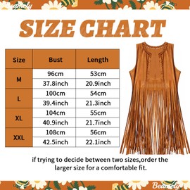 Hippie Costume Clothes Accessories for Women, 70s Fancy Dress Hippy Set with Fringe Vest Boho Headband Bracelet Leopard Earring Necklace Vintage Sunglasses 60s 70s Disco Outfits for Carnival-M