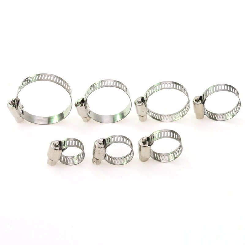 DollaTek 60 Piece Adjustable 8-38mm Range Stainless Steel Worm Gear