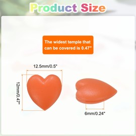HARFINGTON 15pair Eyewear Ear Grip Heart-Shaped Silicone Eyeglasses Temple Stopper Anti-Slip Glasses Retainers Holder for Daily Wear Glasses Sunglasses Reading Eyeglasses, Orange