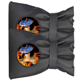 Outdoor Faucet Covers for Winter Freeze Protection, 2 Pack 7.9" H x 5.5" W Outdoor Spigot Winter Cover, Reusable Insulated Faucet Covers Made of 420D Waterproof Oxford Fabric, Black