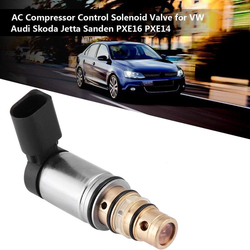 Qiilu AC Compressor Control Solenoid Valve (Silver)