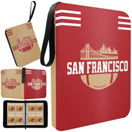 KivolFun San Francisco Football Card Binder with Sleeves, 400 Pocket, 3 Ring, Waterproof, Dustproof, Durable