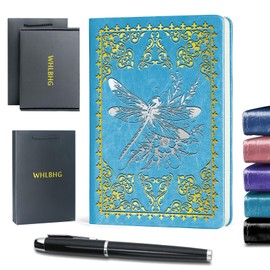 WHLBHG Dragonfly Lovers Gift Dragonfly A5 Size Lined Journal Notebook Encouragement Gift Inspirational Gift Friends Gift Multi Color Journal,1 Pack (Light Blue), (Dragonfly-light blue)