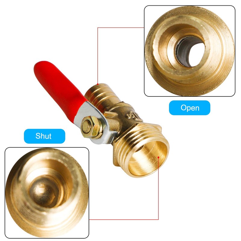Aopin Ball Valve Brass G 1/2" Male Thread x 12mm