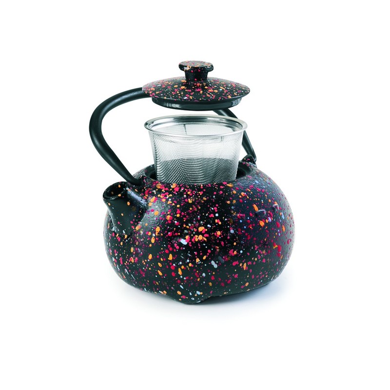 IBILI Cast Iron Graffiti Teapot, 0.35 Litres, Enamel Interior, Induction