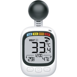 Black Ball Type Heatstroke Index Meter, WBGT Measuring Instrument, Temperature, Humidity, Radiant Heat, Alarm Function, Portable Type, Heatstroke Prevention, Alert, Thermometer, WBGT Meter (1)