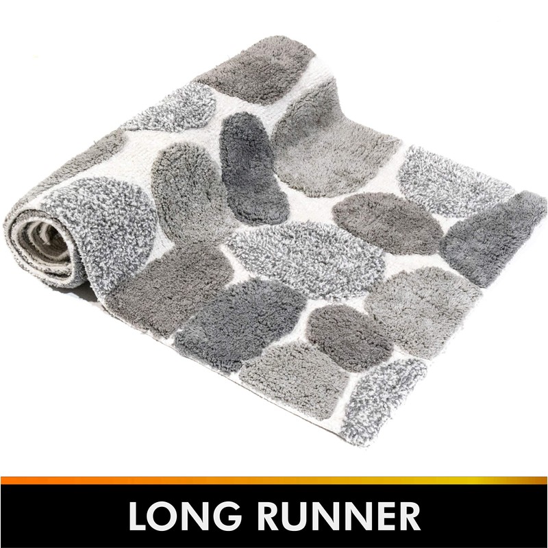 Chesapeake Merchandising Pebbles Bath Rug Runner, Grey