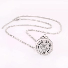St Michael The Archangel Aromatherapy Essential Oil Diffuser Locket Stainless Steel Perfume Necklace-Perfume, Fragrance, Scent Diffusers for Women and Girls
