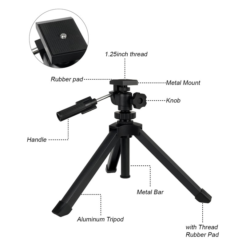 SVBONY SV146 Tabletop Tripod, Spotting Scope Tripod, Adjustable Portable Tripod