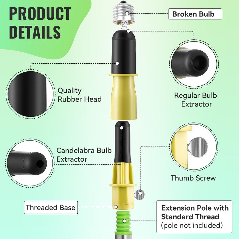 Dreyoo Broken Bulb Changer for High Ceilings, Light Changer for