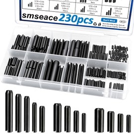 Seept 230Pcs Roll Pin Set SAE 1/16 5/64 3/32 1/8 5/32 3/16 7/32 1/4 5/16 3/8 Inch Roll Pins Assortment Kit for for Home Improvement Automotive Repair