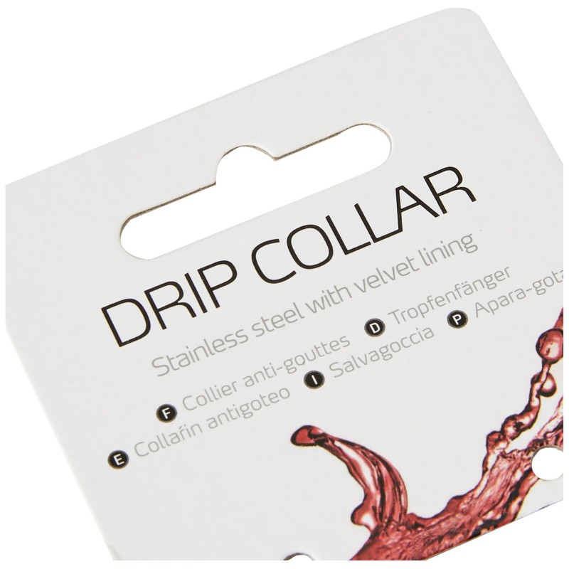 BarCraft KCBCCOLLARCD Wine Drip Ring, Velvet Lined, Stainless Steel, 4