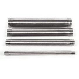 SS304 Male Thread Pipe Fitting Stainless Steel 200 mm BSP 1/4 Inch 1/2 Inch 3/4 Inch 1 Inch for Connecting Flow Pipes (DN25 x 200 mm = 1)