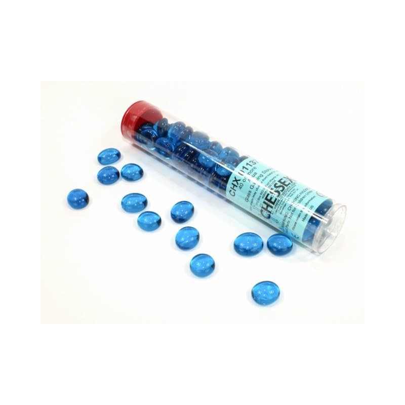 Chessex Glass Gaming Stones: Azure Blue (20)