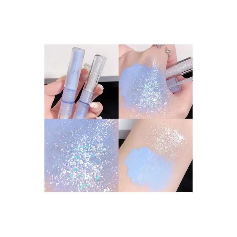3 Sombras De Ojos Líquidas Con Doble Punta Brillantes Mates