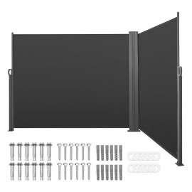 71\" X 236\" Outdoor Patio Side Awning 180 G/m2 Waterproof Polyester Fabric Retractable Sunshade Screen Sun ShelterDefault: Default