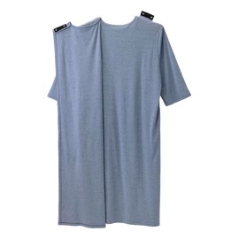 Silvert's Adaptive Clothing & Footwear Men's Open Back Henley Nightgown - Heather Indigo SMA