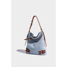 Women Denim Tote Bag Jean Shoulder Bag Designer Large Tote Bags For Women Denim Hobo Bags (Hobo Bag Light Blue)