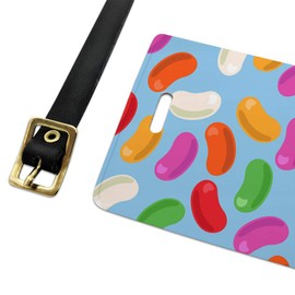 Jelly Bean Candy Pattern Luggage ID Tags Suitcase Carry-On Cards - Set of 2