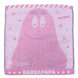 Marushin 5525000700 Mini Towel, Bone Jour Barbapapa, 100% Cotton, Antibacterial and Odor Resistant, Approx. 9.8 x 9.8 inches (25 x 25 cm)