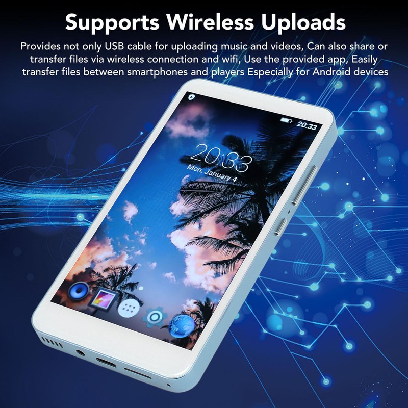 5in MP4 Player 1080P Fast Wireless Upload Aluminum Alloy Touch