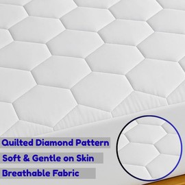 Plush Palace Extra Deep 30cm Quilted King Size Mattress Protector, Hypoallergenic & Breathable Fabric, Durable Quilting with Elegant Stitching, Easy Care for Comfortable Sleep - (152x200 cm)