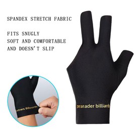 ZHUOEEDAAY 2PCS Pool Glove Left Hand Mens Snooker Glove Snooker Gloves Left hand Anti Slip Billiard Glove 3 Fingers Show Gloves for Men Women