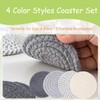 Coasters 4-Pack Absorbent Handwoven Cotton Coaster Set, Non-Slip Drink Coasters