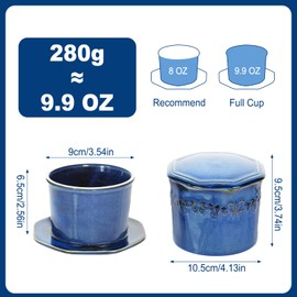 French Butter Crock for Counter with Water, 9.9oz Large Porcelain Butter Keeper Crock, Butter Crock for Counter with Water, Ceramic Butter Dish Keeper for Fresh Spreadable Butter (white)