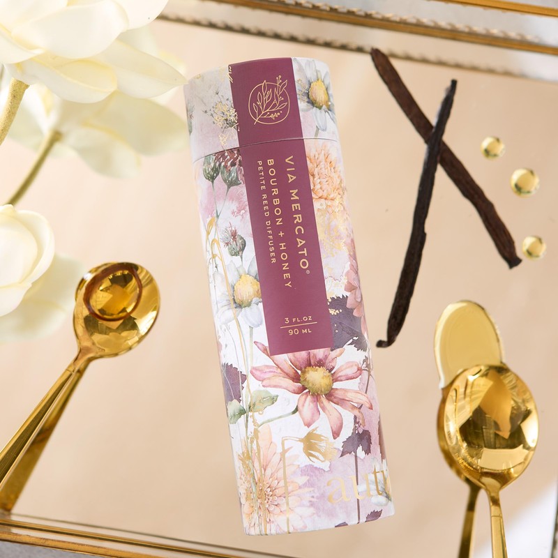 Via Mercato Autunno Reed Diffuser Home Air Freshener, Bourbon &