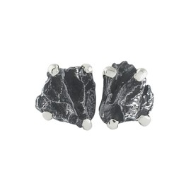 Starborn Stud Earrings 925 Sterling Silver Raw Gemstone, Sterling Silver, Moldavite