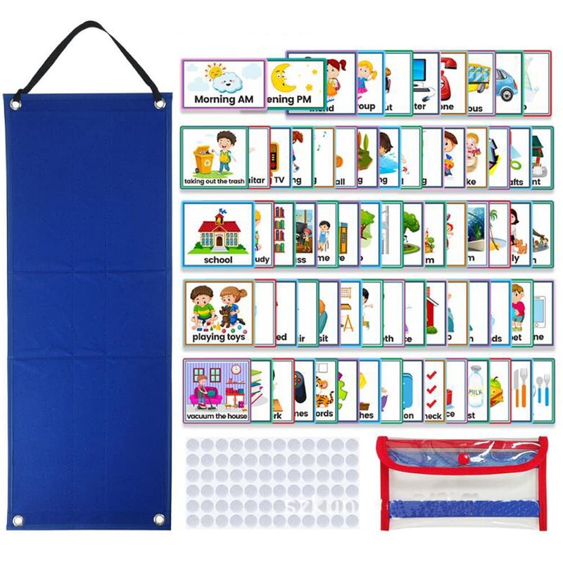 Kids Visual Schedule Calendar Chart 2 in 1 Autism Daily