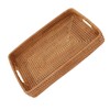 Serving Basket Tray with Handles Rattan Rectangle Large Capacity Durable