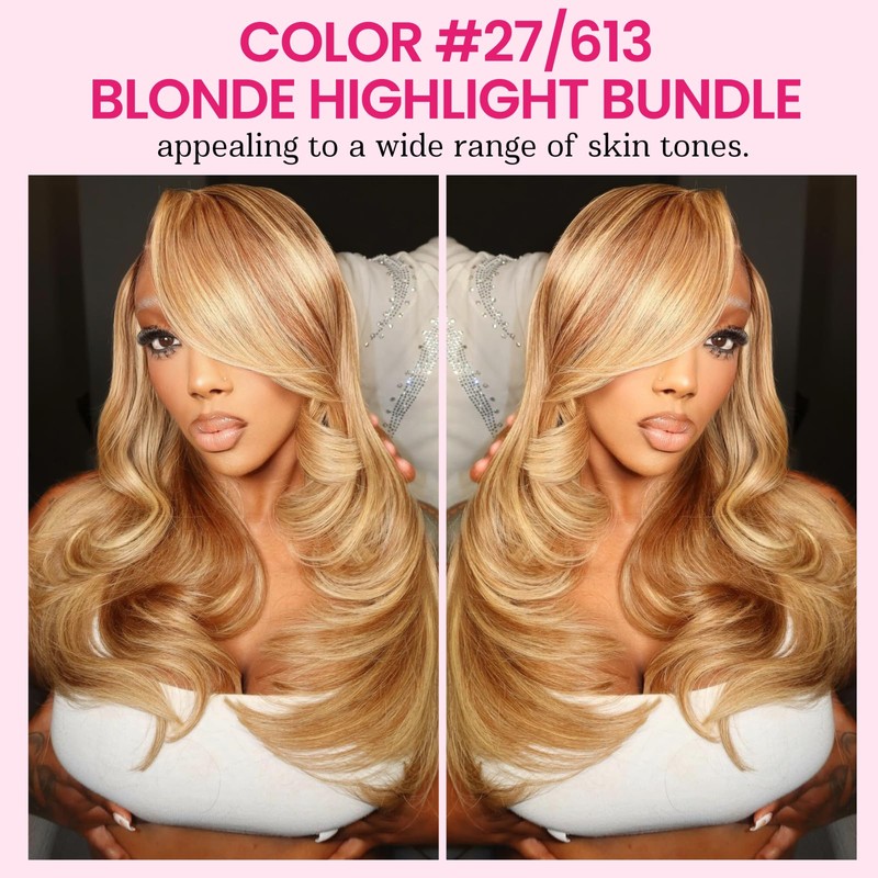 #613 Light Blonde Body Wave 4x4 HD Transparent Lace Closure