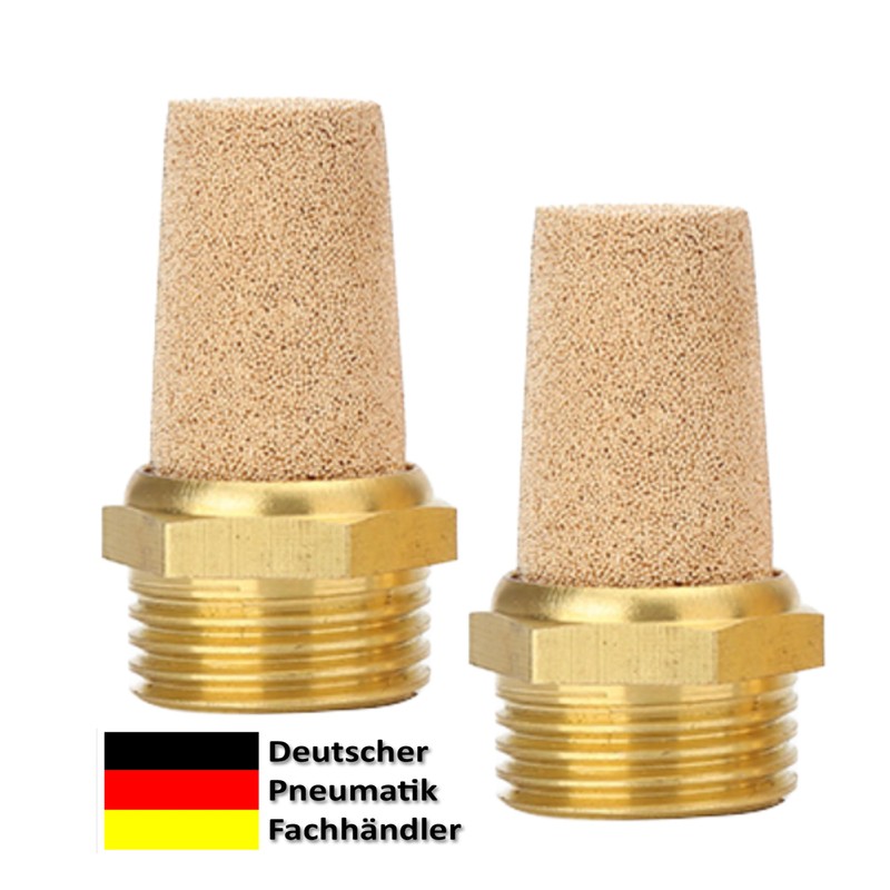 Pneumatic Silencer Made of Sintered Bronze 1/2 Inch Set of