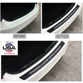 Universal 41" Car Trunk SUV Sill Plate Bumper Guard Protector 5D Carbon Fiber