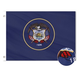 VICDRIA Utah State Flag 4x6 Ft, Deluxe Full Embroidered Heavy Duty Polyester Durable UT Outside Flags, Indoor/Outdoor, Sewn Stripes and Brass Grommets