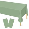 2 Pcs Sage Green Tablecloth Plastic 54 ×108 Inches Rectangle