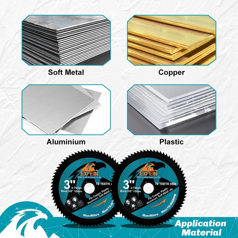 EXFEIN 3 Inch Circular Saw Blades Sets for Metal &
