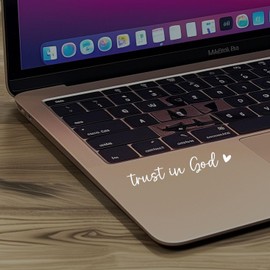 2 x Trust In God Rearview Mirror Decal Water Bottle Stickers Affirmation Reminder Sticker Laptop Bumper Sticker Tumbler Vinyl Sticker Car Mirror Decal New Car Decor (Trust In God, White)