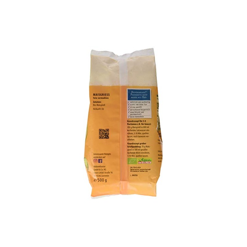 Reformhaus Corn Grits Fine Polenta 500g