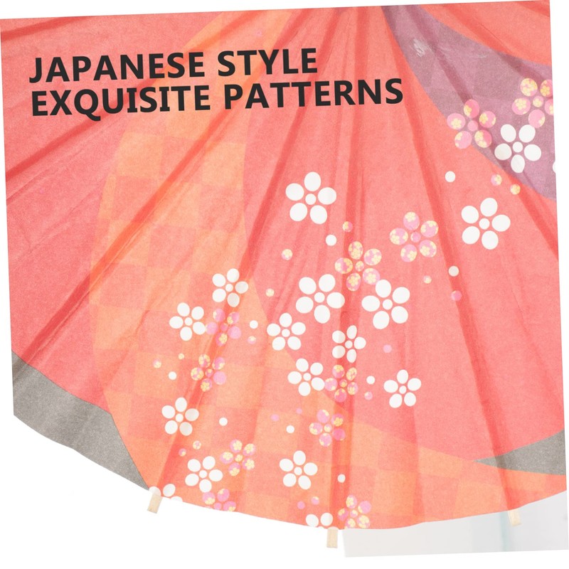 Baluue 2Pcs Unique Japanese Decorative Umbrella Classic Paper Parasol for