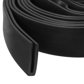 sourcing map sourcing map U Channel Edge Trim, 13.1ft Length Rubber Guard Seal Strip Edge Protector Flat Type Fit for 1mm Edge, (5/32" W x 11/16" H) Black