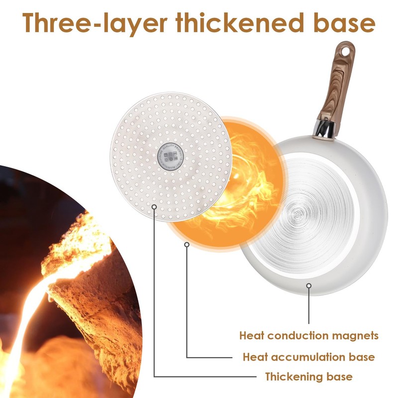 ChefPro 9Pcs Nonstick Aluminum Cookware Set with Detachable Handles