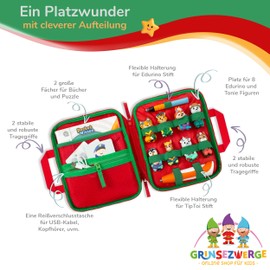 GRINSEZWERGE Bag for Edurino & Tonies figures, TipToi pen and accessories, collector's case with space for 8 figures, also for Tip TOI accessories and books as well as Toniebox Tonie figures, Felix