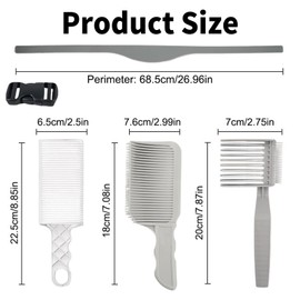 Haarschneidekamm Übergang, 5 Stück Haarschneidekamm Barber Kamm mit Frisierumhang Verstellbare Haarschneide Schablone, Fade Kamm Übergang Frisierhilfen für Haare Selber Schneiden